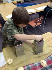 Grating potatoes