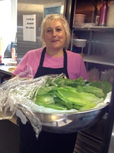 Mary makes Caesar Salad from our garden lettuce!