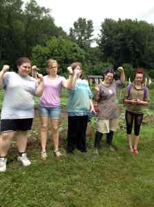 Women crew members: Nadine, Katie, Kate, Gia and Kate!