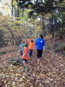 Jennie Perry chaperoning trail run