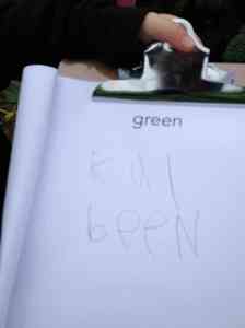 note taking green things