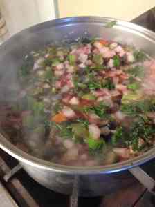 simmering soup