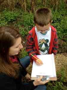 Xavier and Tegan writing