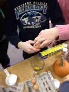 even older kids are cautious when cracking eggs