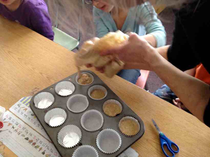 pouring out the batter