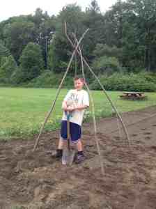 Jay scarlet runner bean teepee