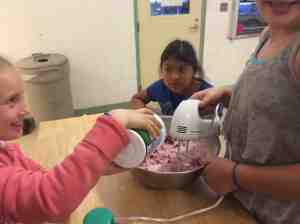 making raspberry  muffins