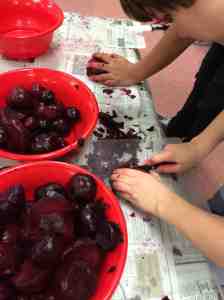 slicing beets