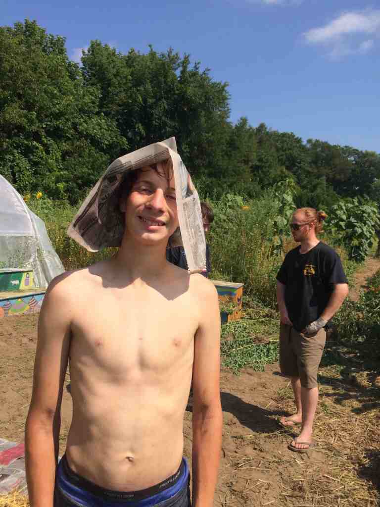 cooling off while mulching