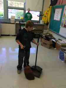 sweeping up