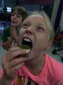 Trying a bit of pesto